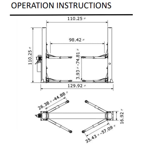 Cfgindustrial 10000 LB CAPACITY, TWO-POST AUTO CARLIFT | AGT-B1000