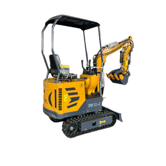 Cfgindustrial 1 Ton Mini Excavator with 13.5 HP B&S Gasoline Engine w/ Hydraulic Thumb & Side Swing Boom | AGT-DM12-C