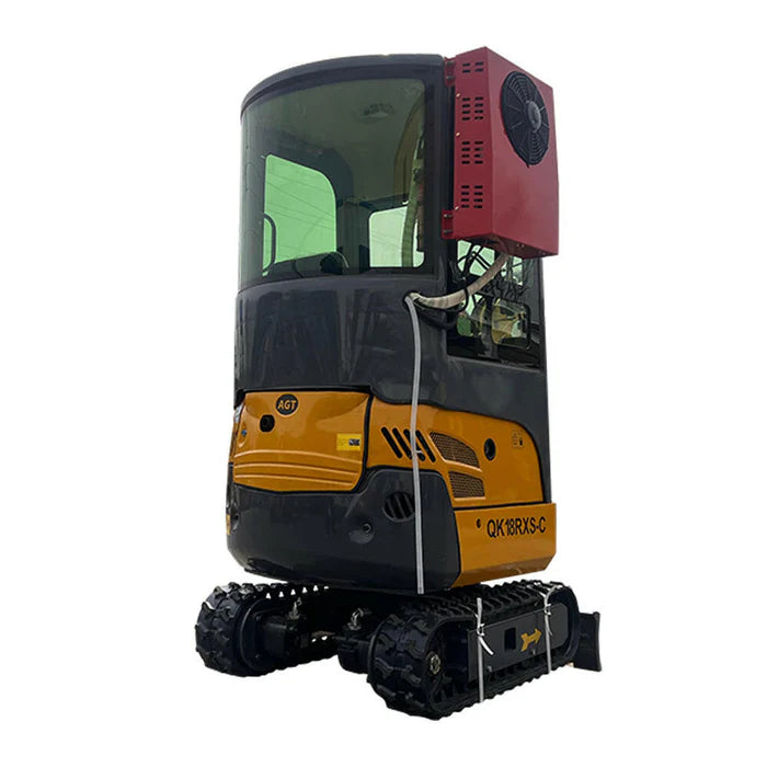 Cfgindustrial 1 Ton Mini Excavator with Rato Engine w/ Air Conditioning & Enclosed Cab & Side Swing & Hydraulic Thumb | AGT-KH18-C / AGT-QK18RXS-C
