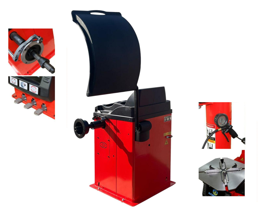 Cfgindustrial Wheel Balancer 10''-24'' Rim Diameter with Protection Hood | AGT-WB24