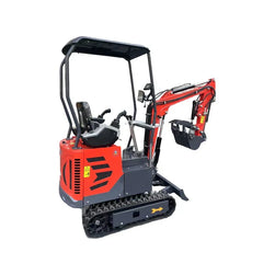 Cfgindustrial 1 Ton Upgraded Mini Excavator with Pilot Control, Swing Boom & Hydraulic Thumb | DM12X-PLUS