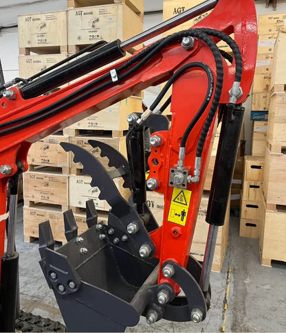 Cfgindustrial 1 Ton Upgraded Mini Excavator with Pilot Control, Swing Boom & Hydraulic Thumb | DM12X-PLUS