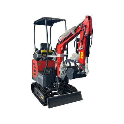 Cfgindustrial 1 Ton Upgraded Mini Excavator with Pilot Control, Side Swing Boom & Hydraulic Thumb | DM12X-C