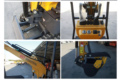 Cfgindustrial 1 Ton Mini Excavator with 13.5 HP B&S Gasoline Engine w/ Hydraulic Thumb & Side Swing Boom | AGT-DM12-C