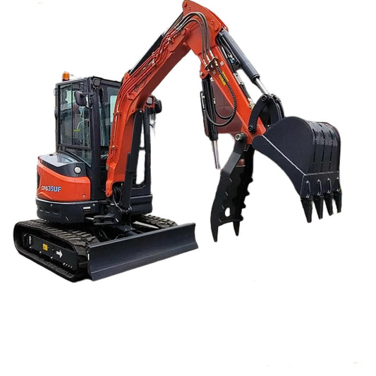 Cfgindustrial 3.5 Ton Mini Excavator with Kubota Diesel Engine, Hydraulic Thumb & Pilot Controls | CFG35UF