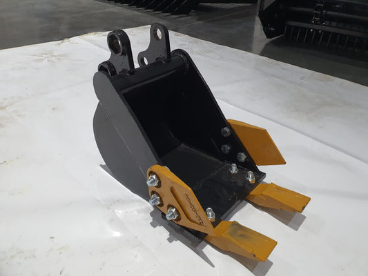 Cfgindustrial 12in Tooth Bucket with Teeth For H12/QH12 Mini Excavator Digger Attachment | AGT-12EX-WD12