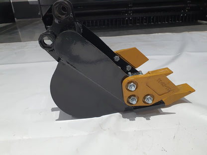 Cfgindustrial 12in Tooth Bucket with Teeth For H12/QH12 Mini Excavator Digger Attachment | AGT-12EX-WD12