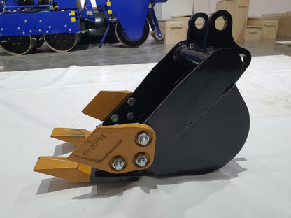 Cfgindustrial 12in Tooth Bucket with Teeth For H12/QH12 Mini Excavator Digger Attachment | AGT-12EX-WD12