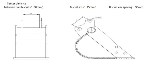Cfgindustrial 32" Toothless Bucket For 1-2ton Mini Excavators | 12EX-WD32B