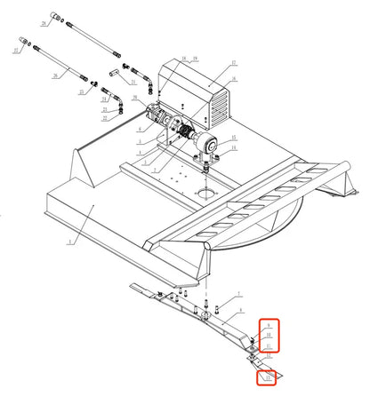 Cfgindustrial 2 PCS Skid Steer Brush Cutter Blades for Use with AGT-RC72/EXRC54 | AGT-RCBLD