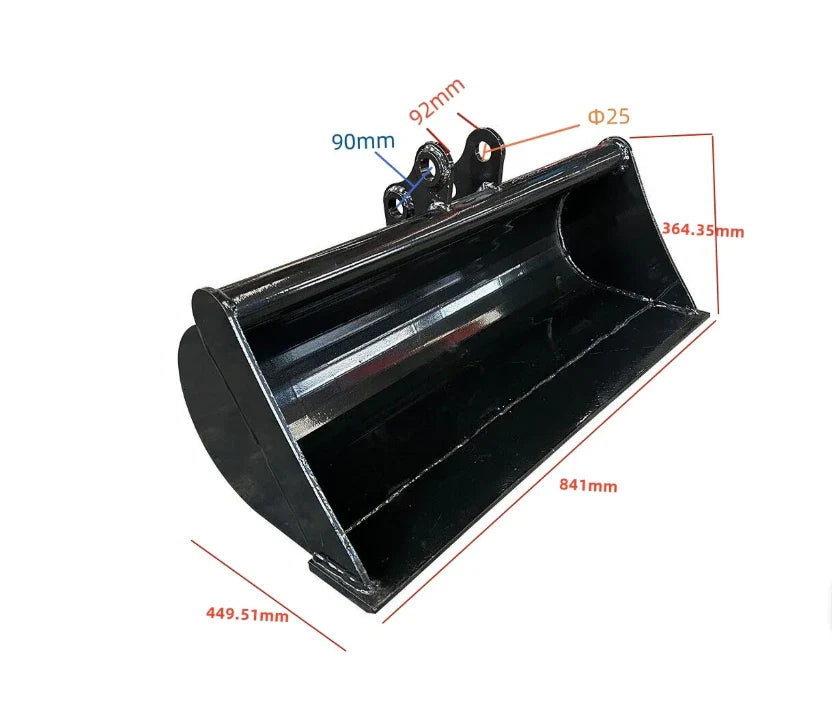 Cfgindustrial 32" Toothless Bucket for 1-2 Ton Mini Excavators | AGT-12EX-WD32B