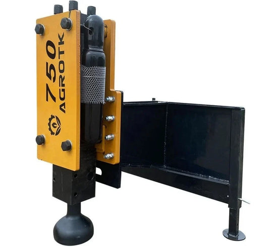 Cfgindustrial 750ft-lbs & 500-900 BPM Hydraulic Post Driver for Skid Steers | AGT-PD750-PZ