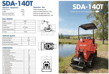 Cfgindustrial 0.8 Ton Tracked Mini Skid Steer with Rato R420D Engine | SDA-140T