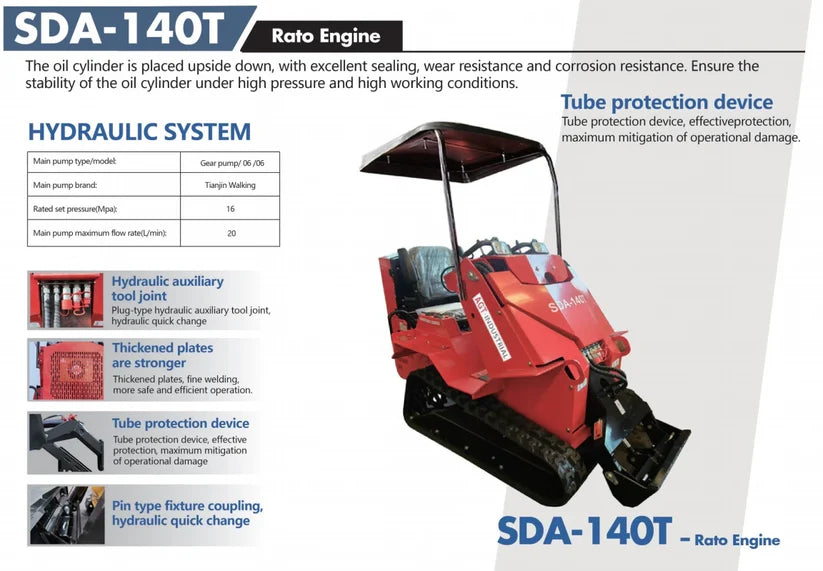 Cfgindustrial 0.8 Ton Tracked Mini Skid Steer with Rato R420D Engine | SDA-140T