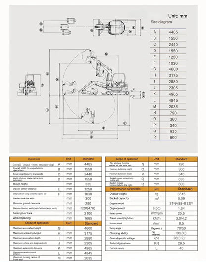 Cfgindustrial 3.5 Ton Mini Excavator with Yanmar Engine | CFG-KU45