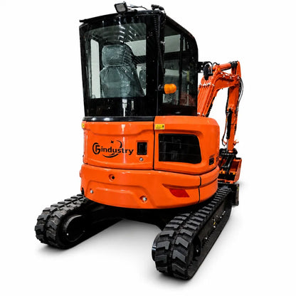3.8 Ton Mini Excavator w/ Kubota D1703 24.4 HP Engine, 122.8" Dig Depth, A/C Cab, Hydraulic Thumb, 4-Way Dozer Blade & Quick Coupler | CFG-45UF