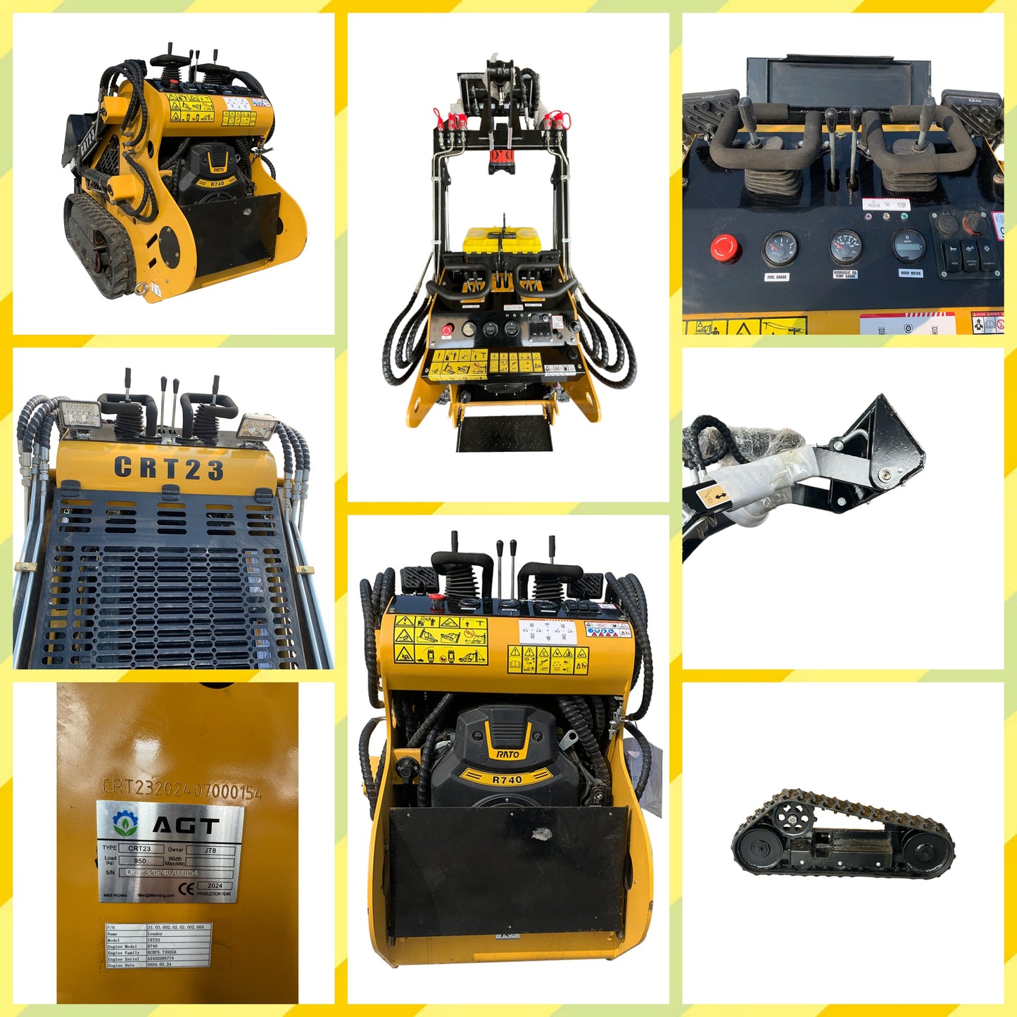 Cfgindustrial 1 Ton Mini Crawler Skid Steer with 23HP RATO R740 EPA Engine | CRT23