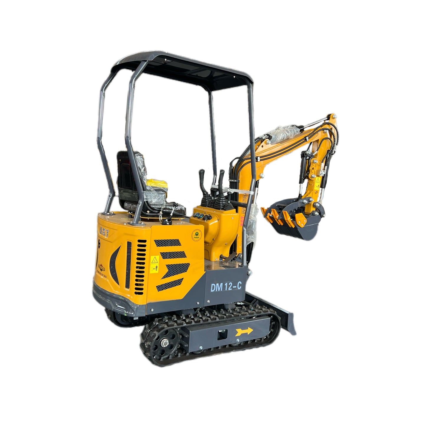 Cfgindustrial 1 Ton Mini Excavator with 13.5 HP B&S Gasoline Engine w/ Hydraulic Thumb & Side Swing Boom | AGT-DM12-C