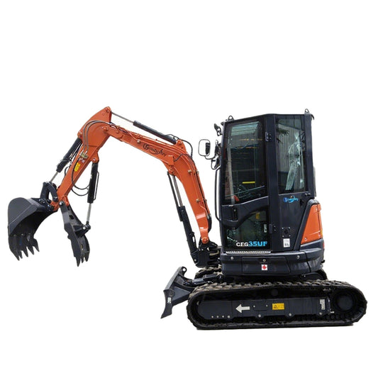 Cfgindustrial 3.5 Ton Mini Excavator with Kubota Diesel Engine, Hydraulic Thumb & Pilot Controls | CFG35UF
