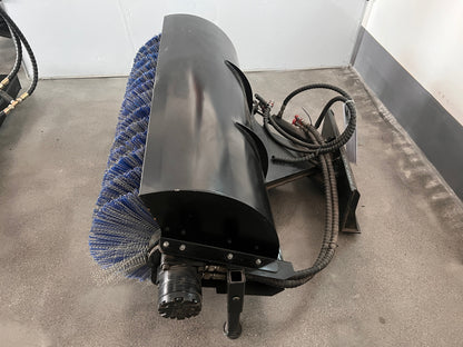 Cfgindustrial Mini Skid Steer Sweeper Attachment 49" Angle Rotary Broom Brushes | M-AB