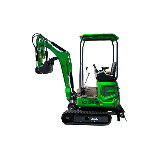 Cfgindustrial 1 Ton Mini Excavator with B&S Engine, Retractable Tracks & Hydraulic Thumb | KX12-CDB