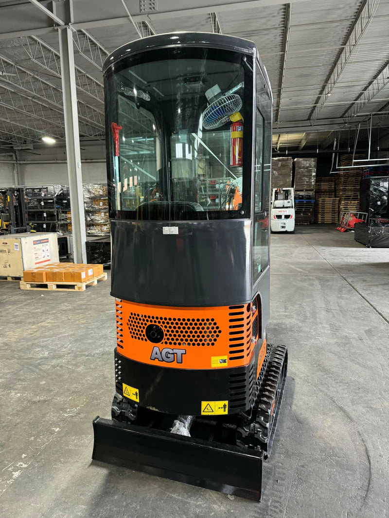 Cfgindustrial 1 Ton Mini Excavator with R420D Gasoline Engine w/ Enclosed Cab | QH13R
