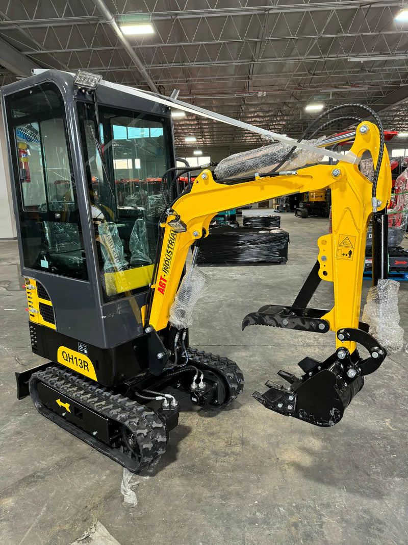 Cfgindustrial 1 Ton Mini Excavator with R420D Gasoline Engine w/ Enclosed Cab | QH13R