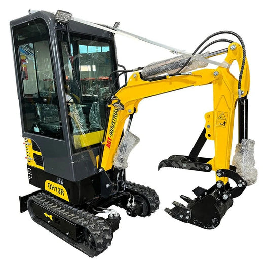 Cfgindustrial 1 Ton Mini Excavator with R420D Gasoline Engine w/ Enclosed Cab | QH13R