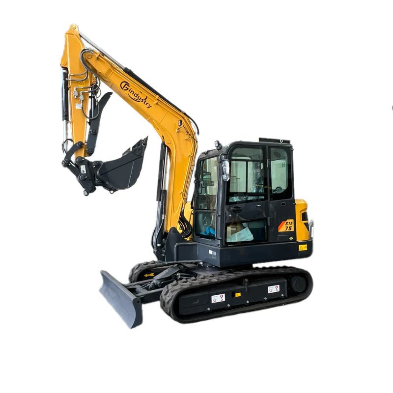 Cfgindustrial 6 Ton Mini Excavator with Kubota V2607T Engine w/ Hydraulic Thumb & Pilot Control | STE75