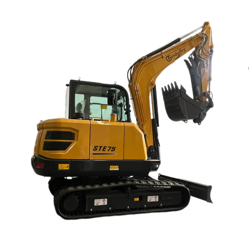 Cfgindustrial 6 Ton Mini Excavator with Kubota V2607T Engine w/ Hydraulic Thumb & Pilot Control | STE75