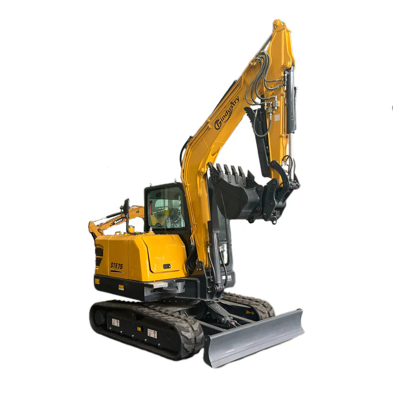 Cfgindustrial 6 Ton Mini Excavator with Kubota V2607T Engine w/ Hydraulic Thumb & Pilot Control | STE75