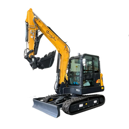 Cfgindustrial 6 Ton Mini Excavator with Kubota V2607T Engine w/ Hydraulic Thumb & Pilot Control | STE75