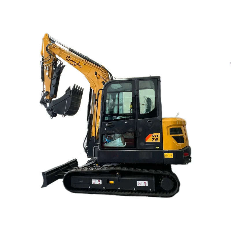 Cfgindustrial 6 Ton Mini Excavator with Kubota V2607T Engine w/ Hydraulic Thumb & Pilot Control | STE75