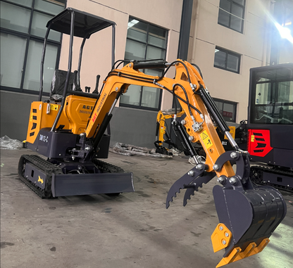 Cfgindustrial 1 Ton Mini Excavator with 13.5 HP B&S Gasoline Engine w/ Hydraulic Thumb & Side Swing Boom | AGT-DM12-C