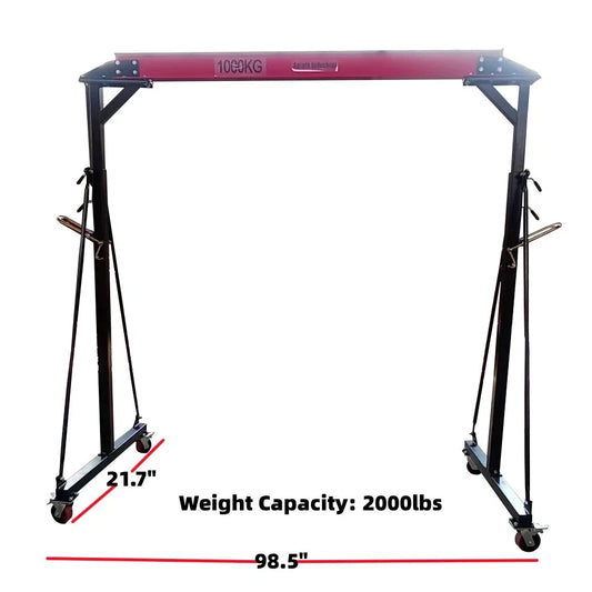 Cfgindustrial 2000 lbs 1 Ton Adjustable Steel Gantry Crane Portable Shop Lift Hoist |  AGT-ASGC-2000